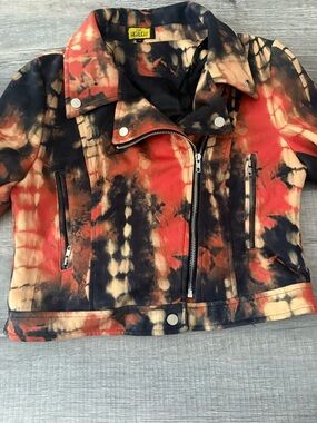 Love Highlight Women's Multicolor Long Sleeves Painted Biker Jacket